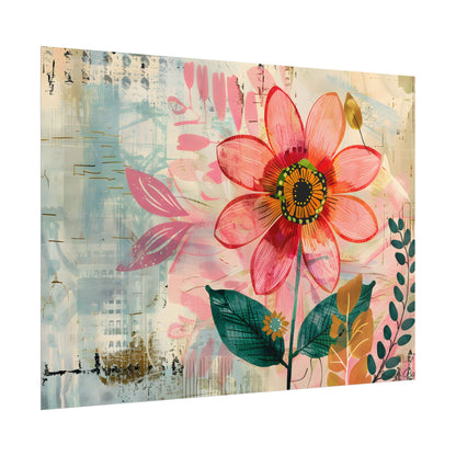Blooming Growth: Whimsical Flower Art - Poster