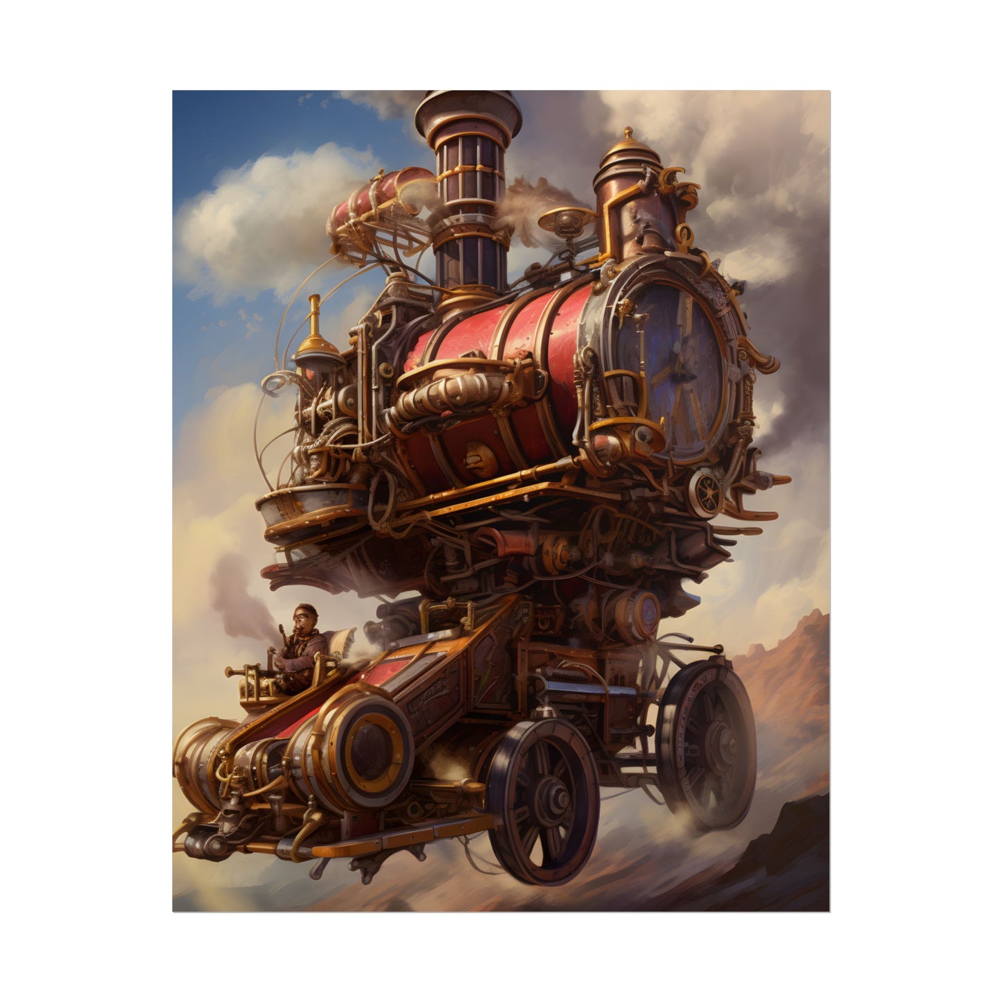 Steampunk Thrill: Airship Sky Race Adventure - Poster