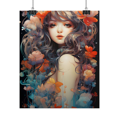 Peaceful River Garden: A Tranquil Landscape with Roses - Poster