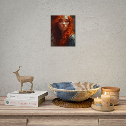 Redhead Female Portrait: Realistic Digital Artwork - Poster