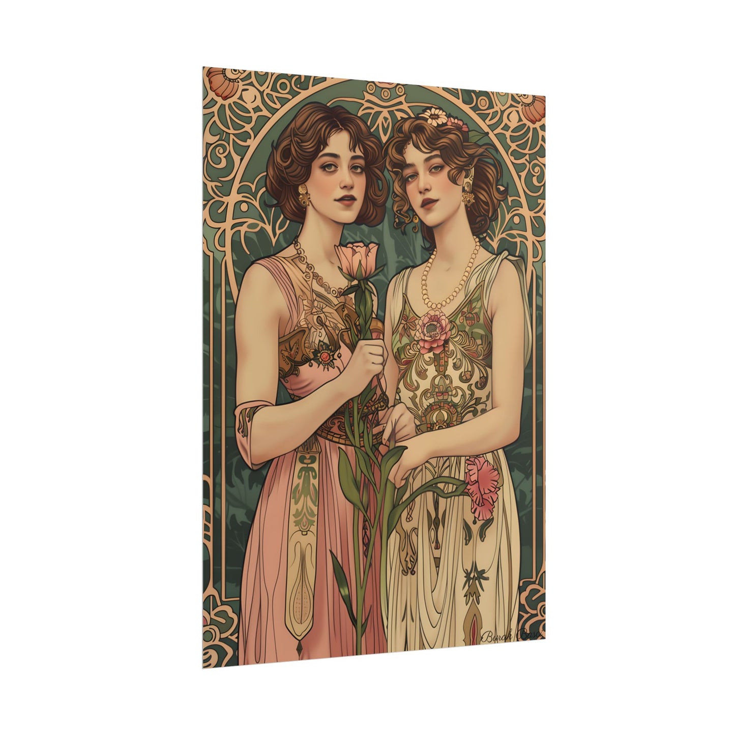 Women in Harmony: Primrose Bloom Artwork - Poster