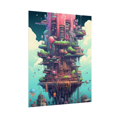 Gamified Pixelated Cyber-Pets: Colorful Digital Art - Poster