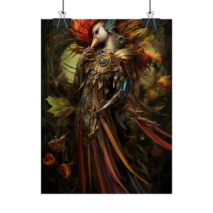 Grand Statue of a Majestic Bird in Serene Setting - Poster