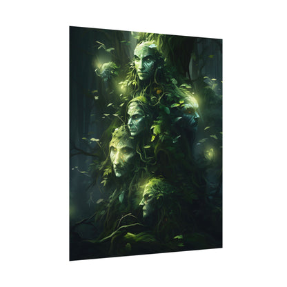 Mystical Morning Guardians: Ancient Forest Spirits - Poster