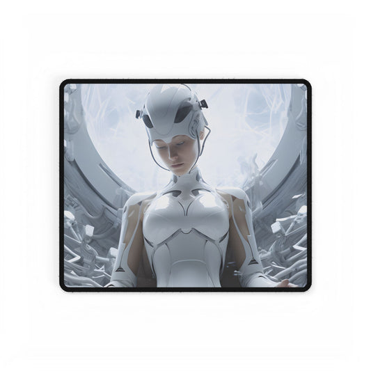 Elderly Man Connected: Medical Technology Web - Desk Mat