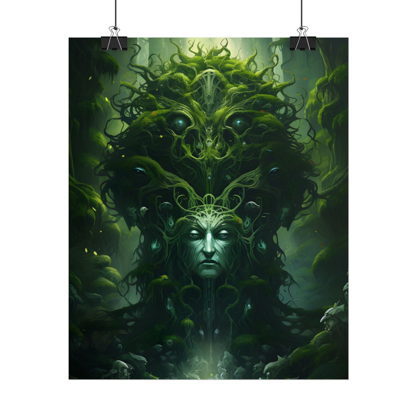 Mystical Forest Guardians: Ancient Tree Spirits Ethereal Artwork - Poster