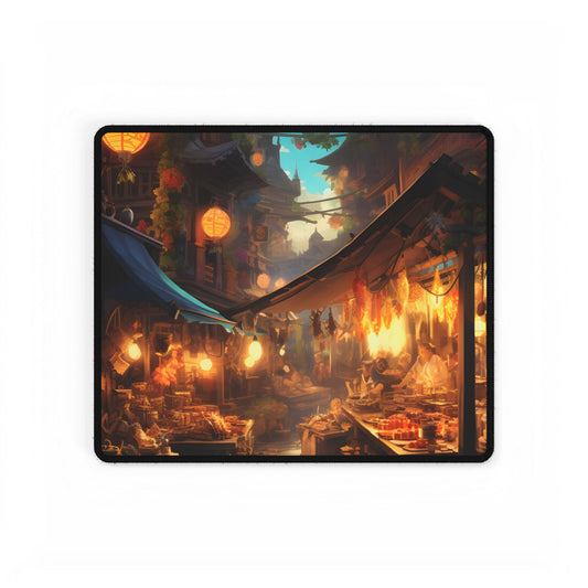 Magical Street Food Market: Vibrant Colors - Desk Mat