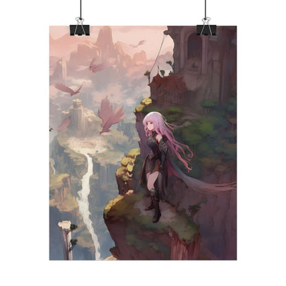 Dramatic Anime Bird: Colorful Birds Eye View - Poster