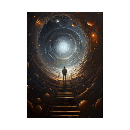 Space-Time Explorer: Intrepid Journey in Black and White - Poster