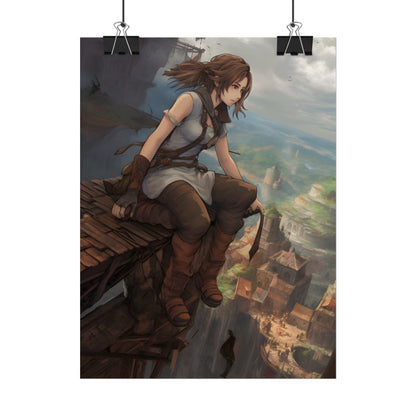 Dramatic Anime Birds Eye View: Dynamic Digital Art - Poster