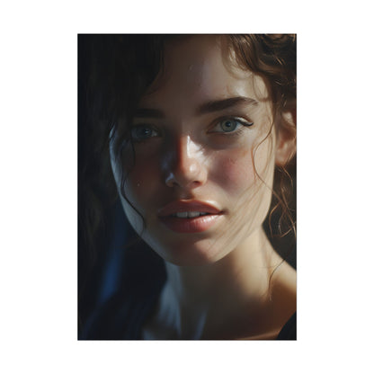 Smiling Portrait of a Woman: Close-Up Art - Poster