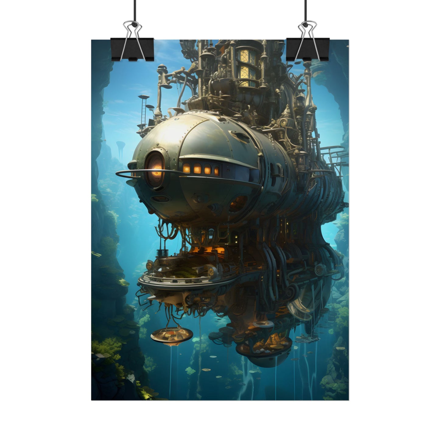 Steampunk Oceanic Adventure: Crew Sails the Horizon - Poster
