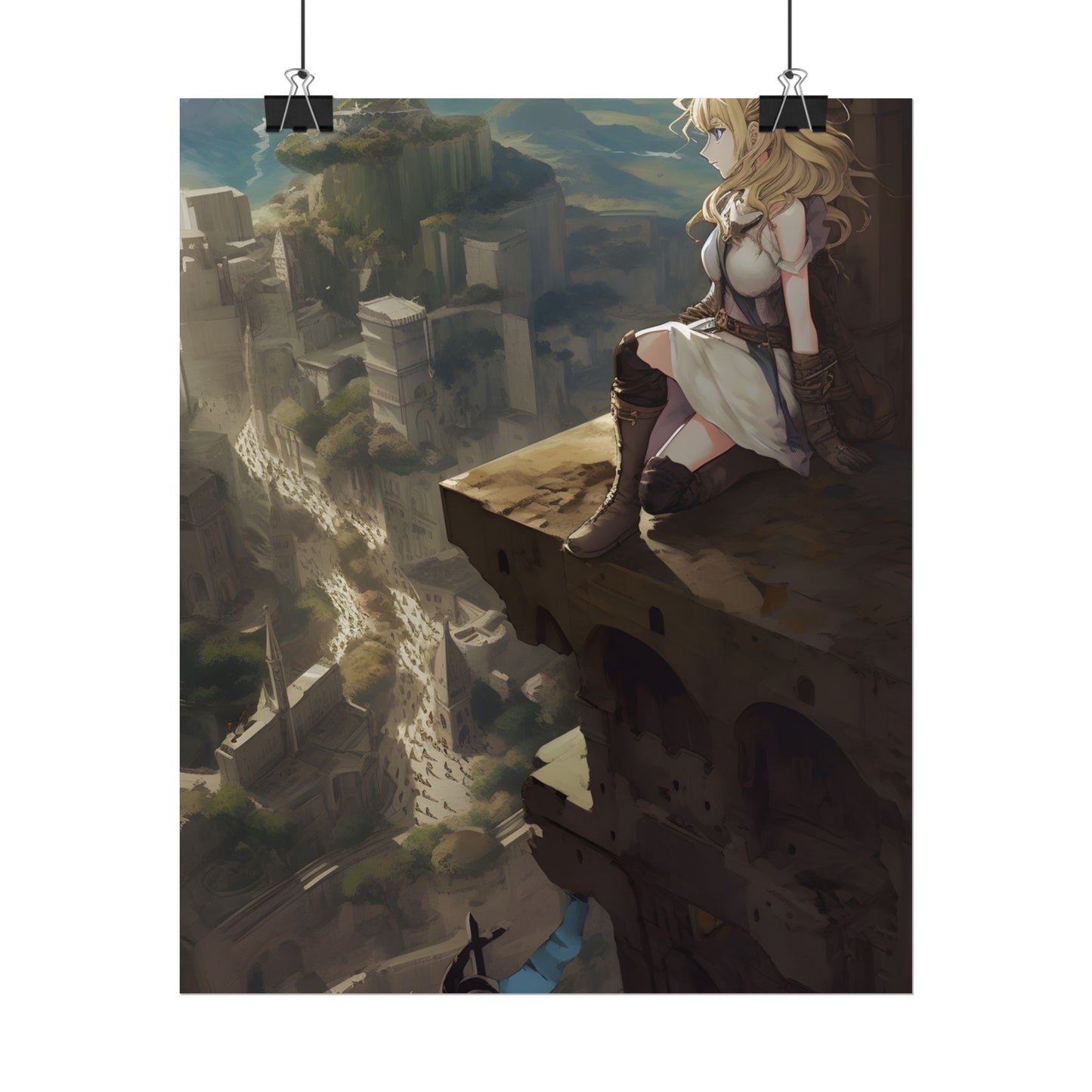 Dramatic Anime Female Portrait: Exclusive Artwork - Poster