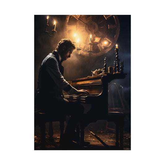 Mysterious Melody: Ephemeral Piano Performance - Poster