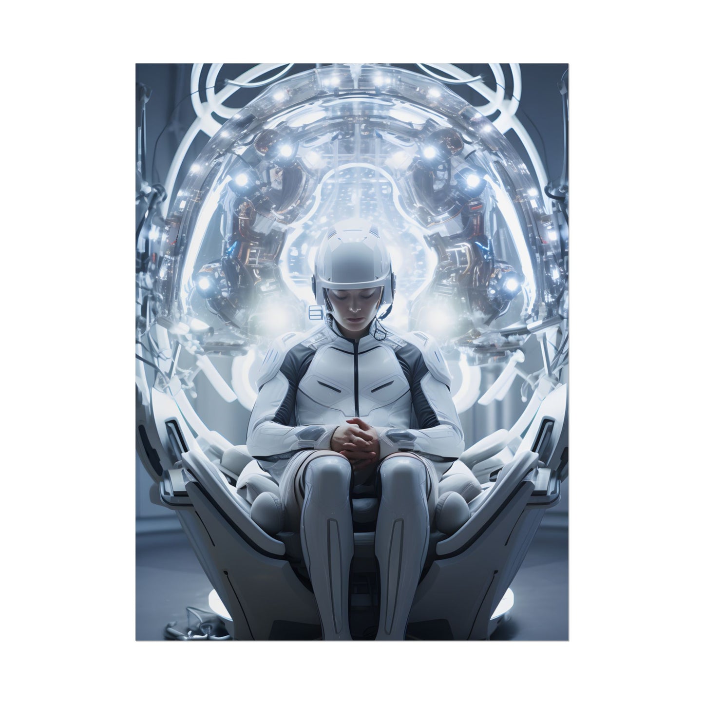 Elderly Man in a Complex Web: Medical Experiment Artwork - Poster
