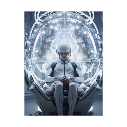 Elderly Man in a Complex Web: Medical Experiment Artwork - Poster