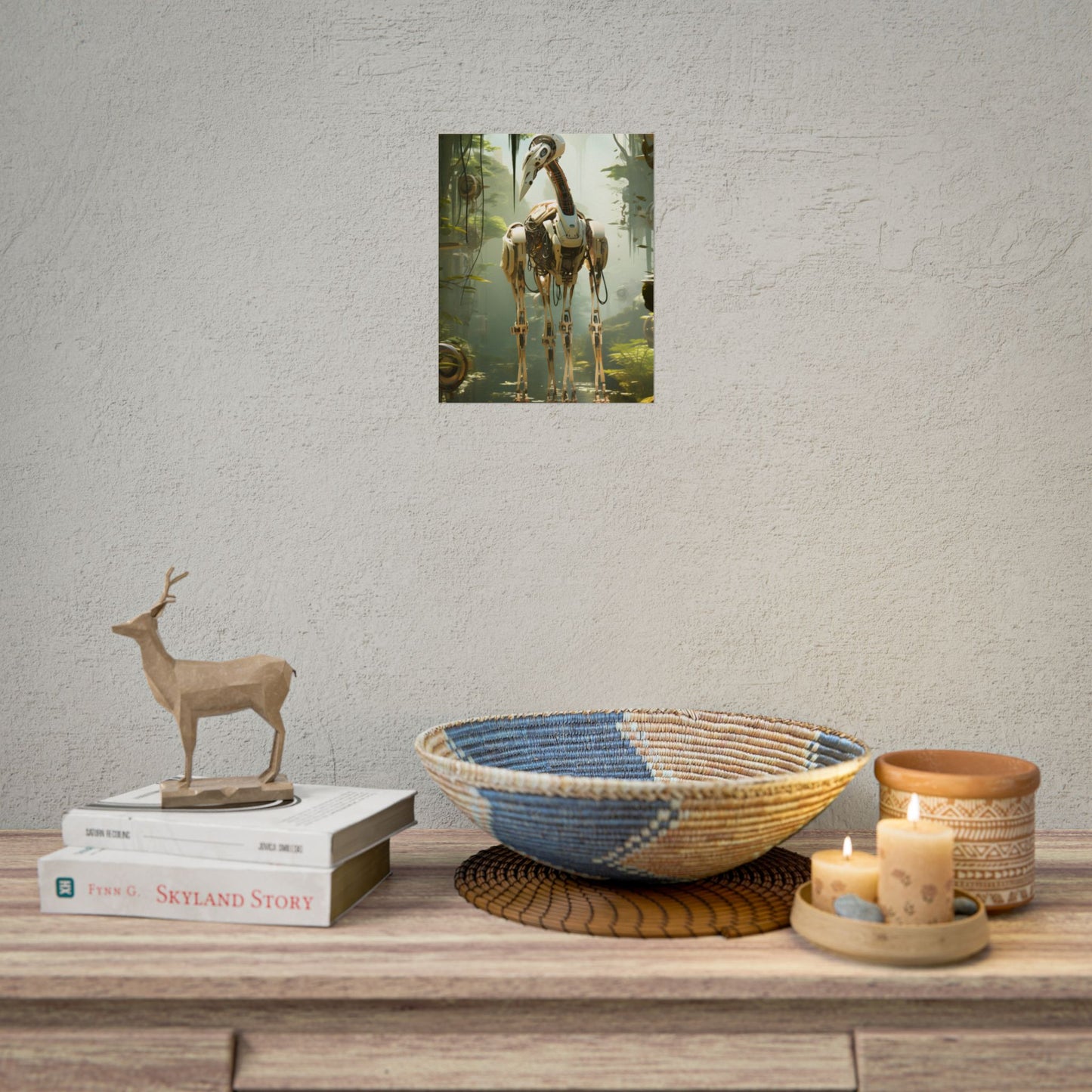 Robotic Guardians of Nature: Serene Wildlife Sanctuary Art - Poster