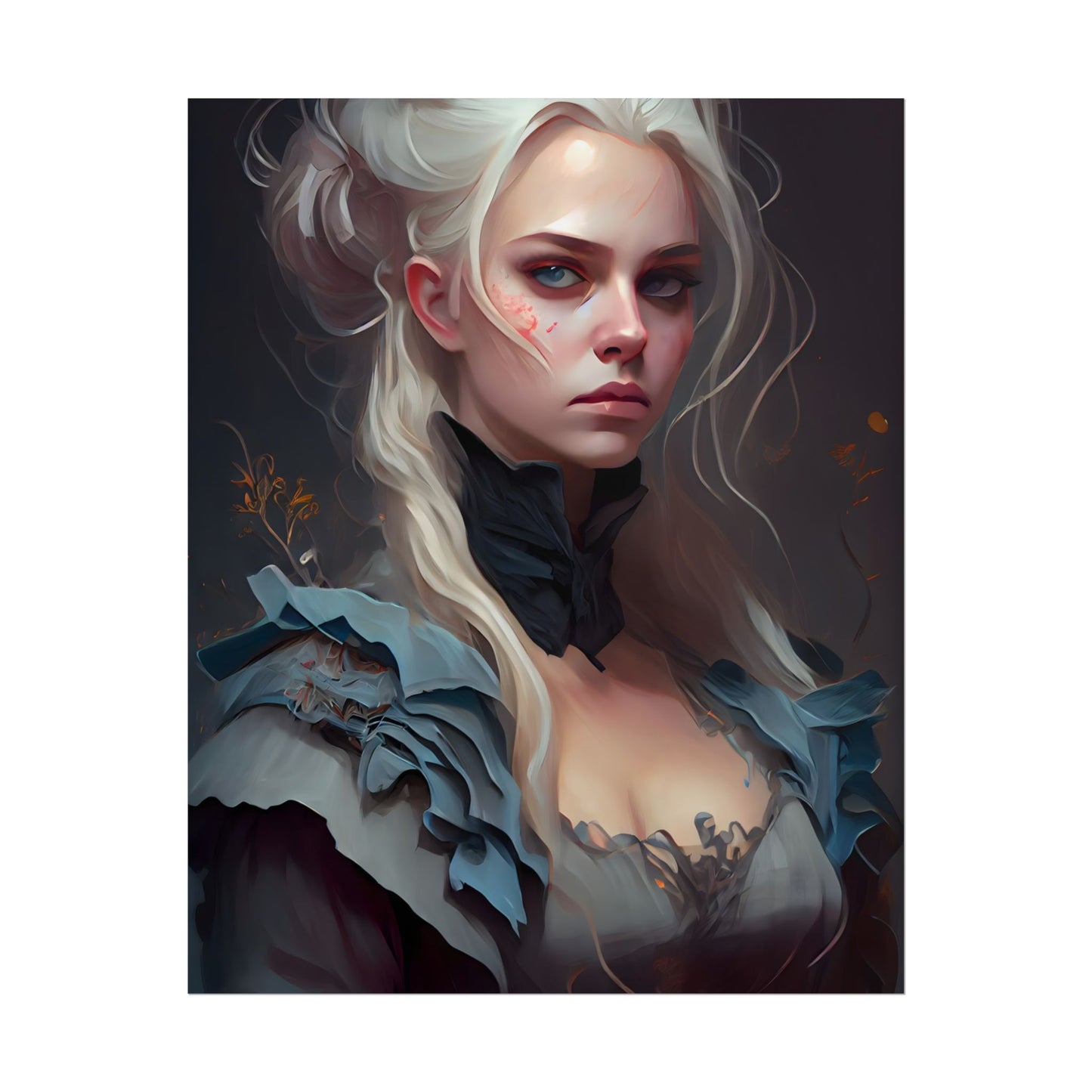 Blonde Profile Portrait: Simple Daylight Dress Art - Poster