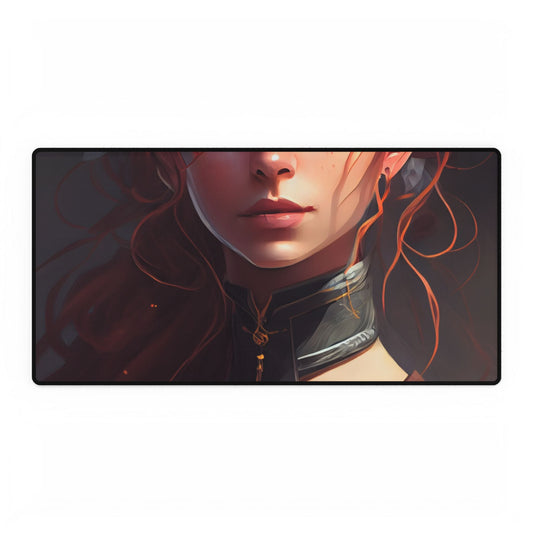 Redheaded Beauty: Formal Portrait in Dark Dress - Desk Mat