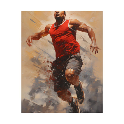 Passionate Athlete: Dedicated Sports Portrait - Poster