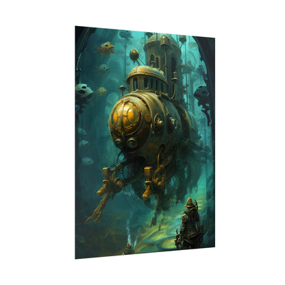 Underwater Steampunk Adventure: A Hero's Quest for Discovery - Poster