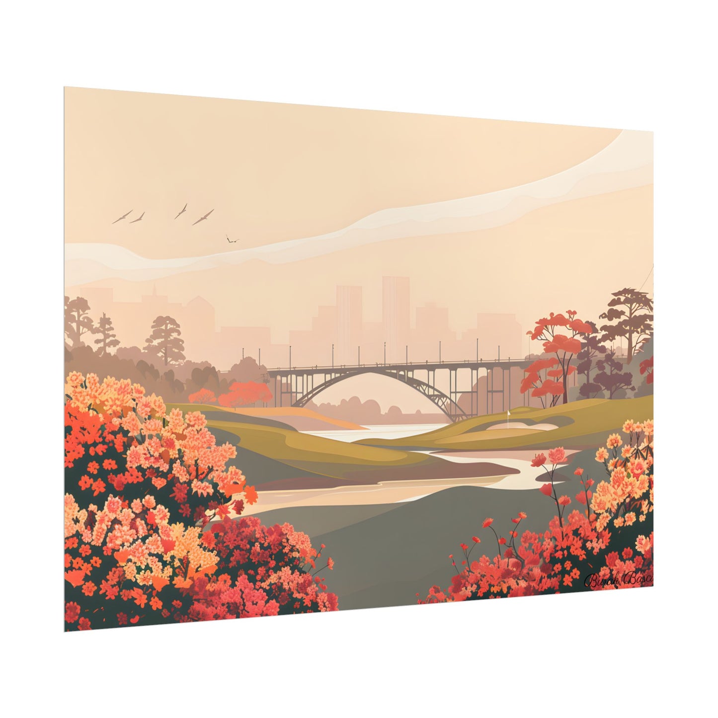 Retro Golf at Augusta: Vintage Illustration - Poster
