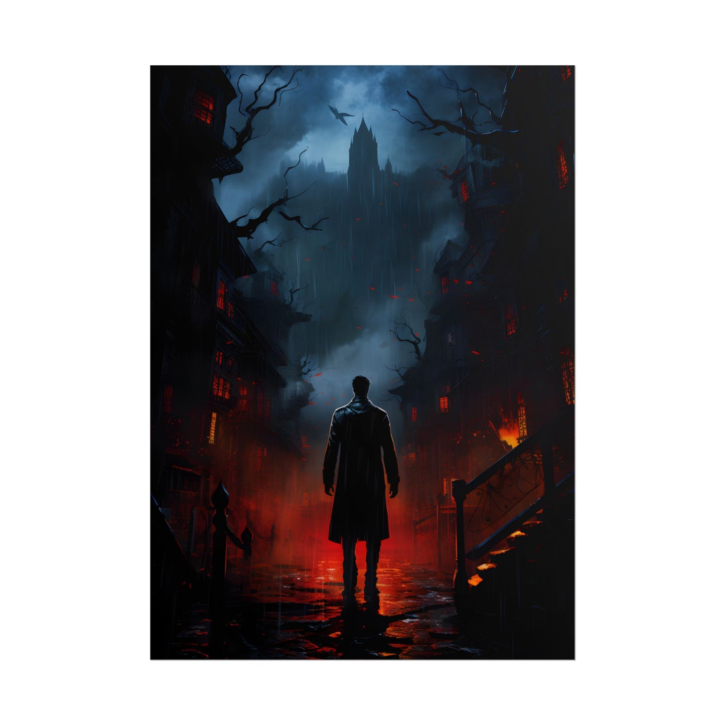 Urban Fantasy Noir: Nighttime Detective Artwork - Poster