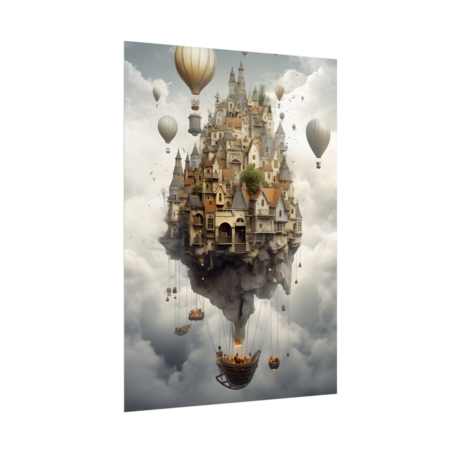 Casual Portrait: Soft Lighting and Light Blue Background - Poster