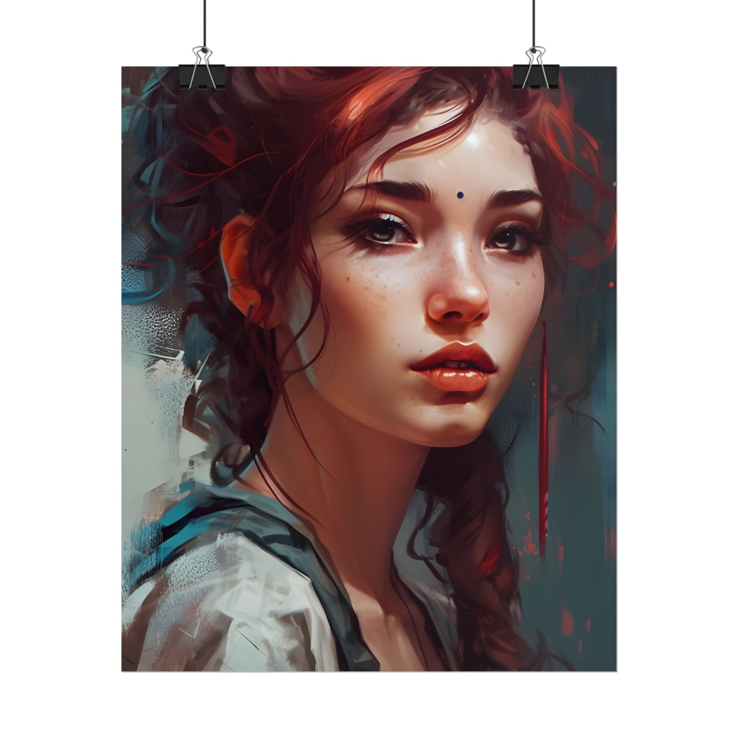 Beautiful Brunette Portrait: Makeup Art - Poster