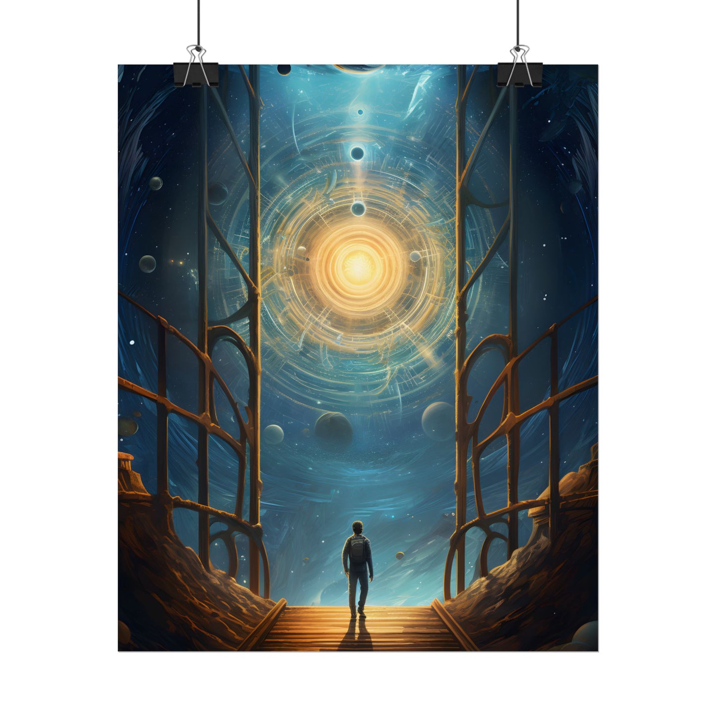 Space Explorer's Journey: Sleek Spacecraft in Stellar Odyssey - Poster