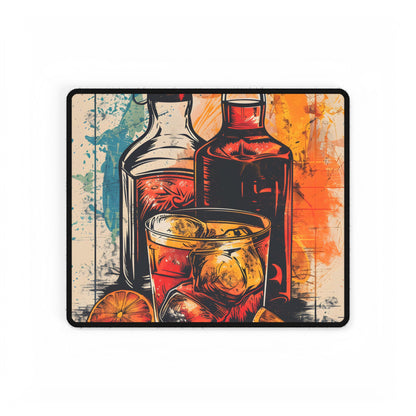 Vintage Cocktail Hour: Old-Fashioned Glass Art Poster - Desk Mat