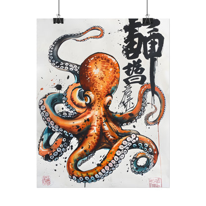Japanese Ukiyo-e Octopus: Traditional Artwork Print - Poster