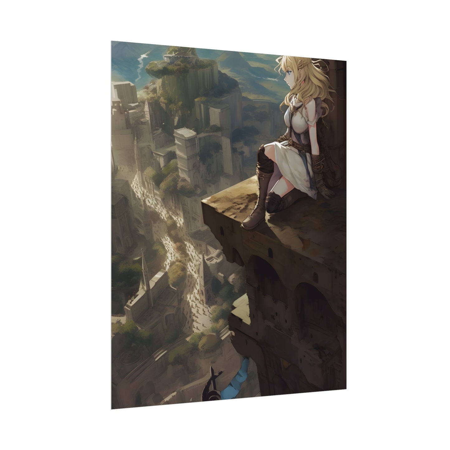 Dramatic Anime Female Portrait: Exclusive Artwork - Poster