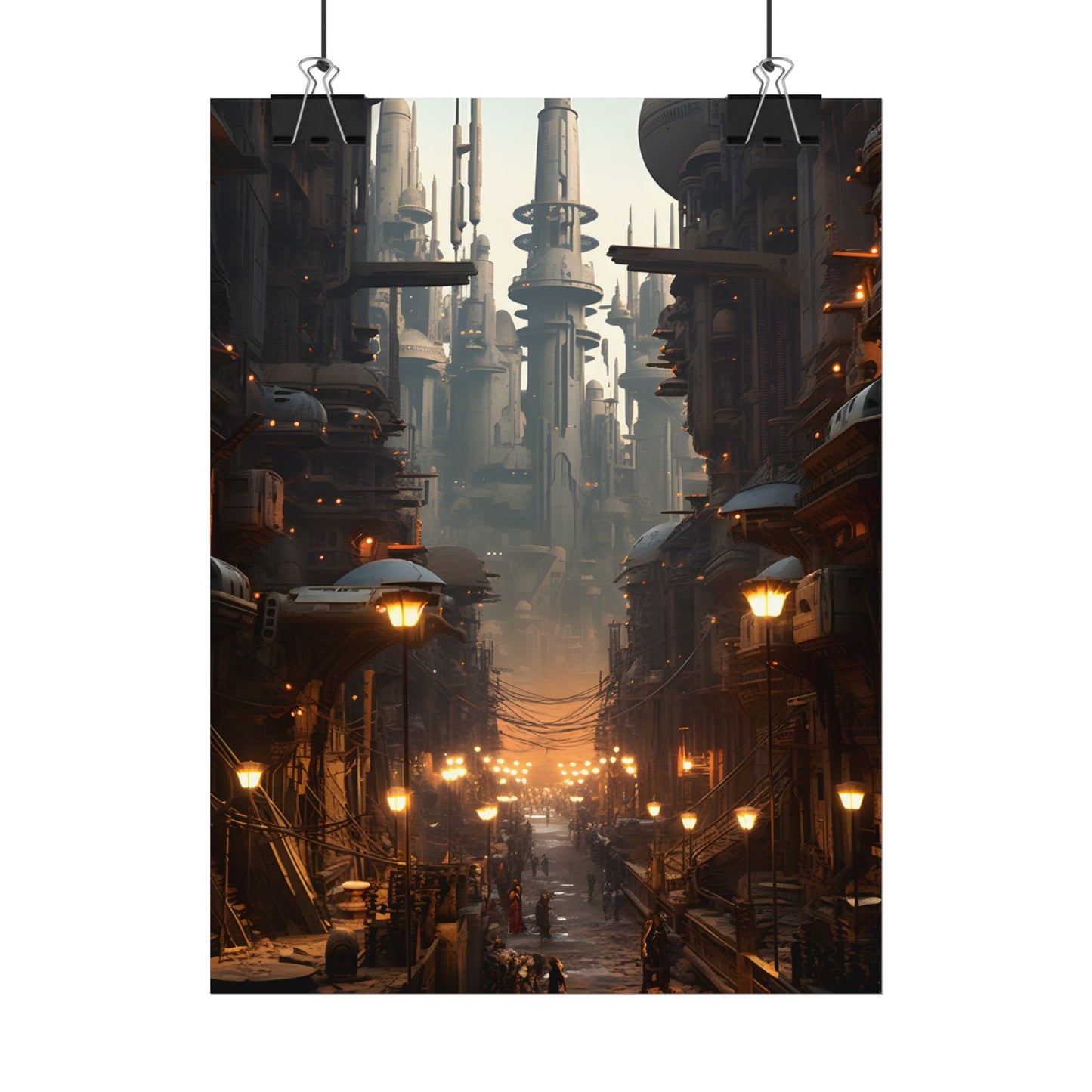 Post-Apocalyptic Steampunk City: Dystopian Artwork - Poster