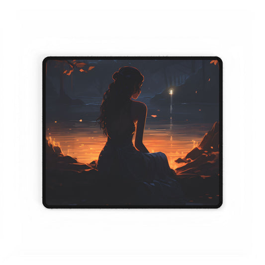 Calm Ocean Beach Scene: Late Afternoon Peace - Desk Mat