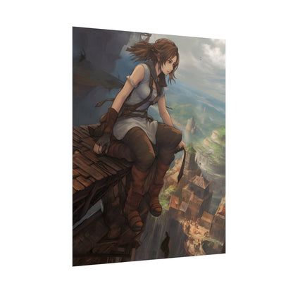 Dramatic Anime Birds Eye View: Dynamic Digital Art - Poster
