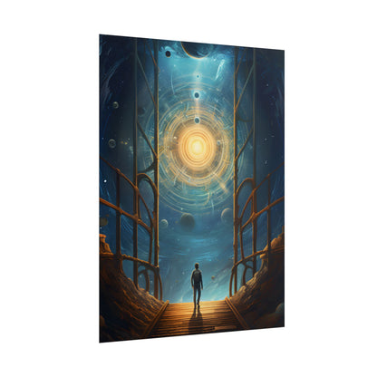 Space Explorer's Journey: Sleek Spacecraft in Stellar Odyssey - Poster