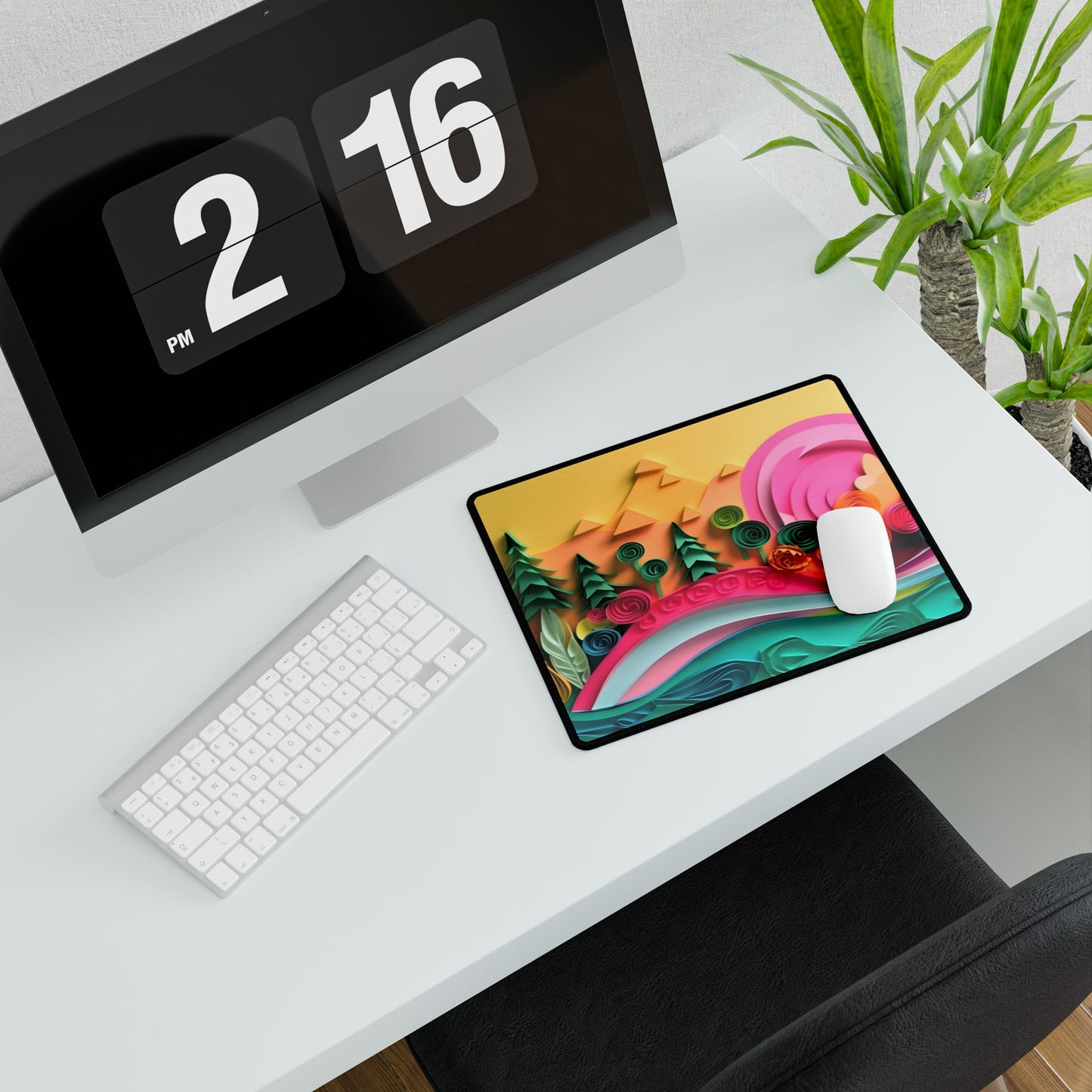 Magical Beach Sunset: Peaceful Landscape Art - Desk Mat