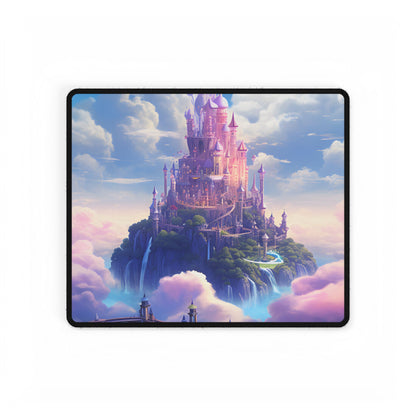 Whimsical Fantasy Floating City: Celestial Realm Artwork - Desk Mat