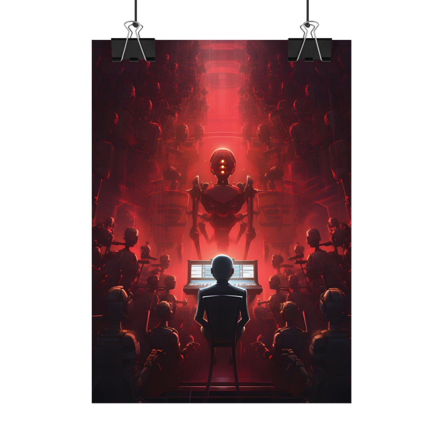 Robot Symphony: Futuristic Music Art - Poster