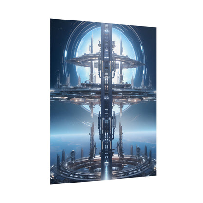 Massive Orbital Space Station: Detailed Artwork - Poster
