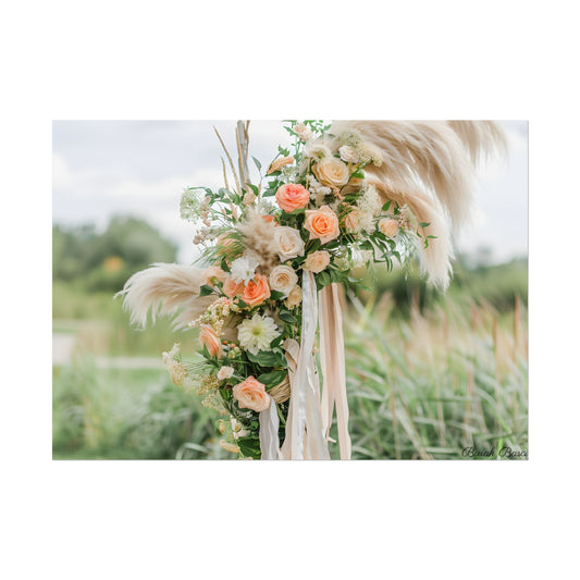 Whimsical Floral Wonders: Vibrant Pampas Garden Art - Poster
