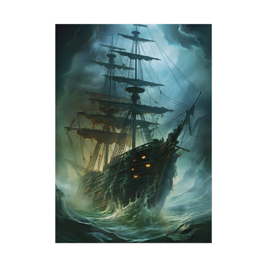 Ghostly Pirate Ship: Mysterious Sailing Adventure - Poster