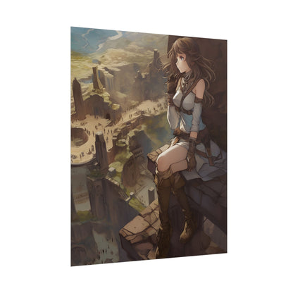 Heroic Bird's Eye View: A Detailed Anime Scene - Poster