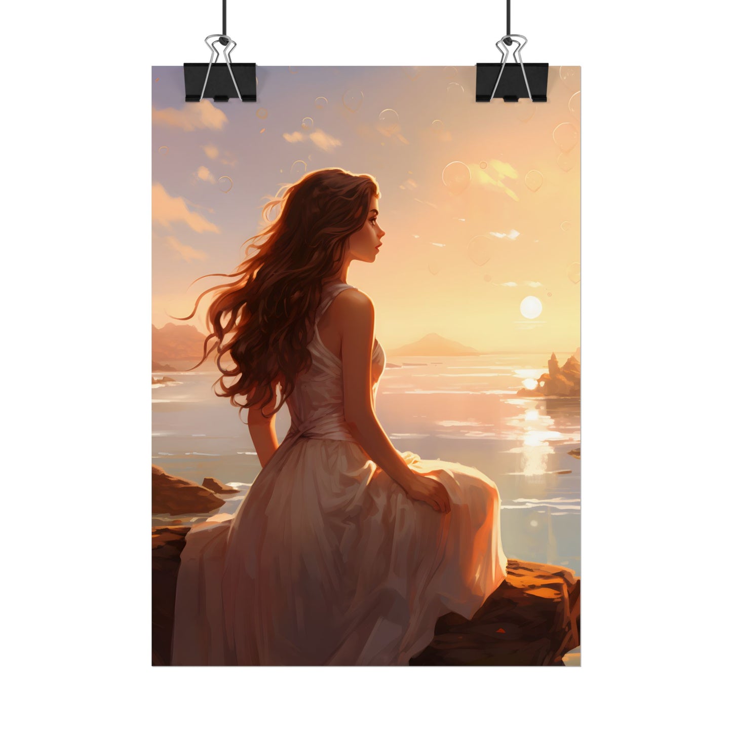 Vibrant Beach Scene: Summer Day with Sun-Kissed Figure - Poster