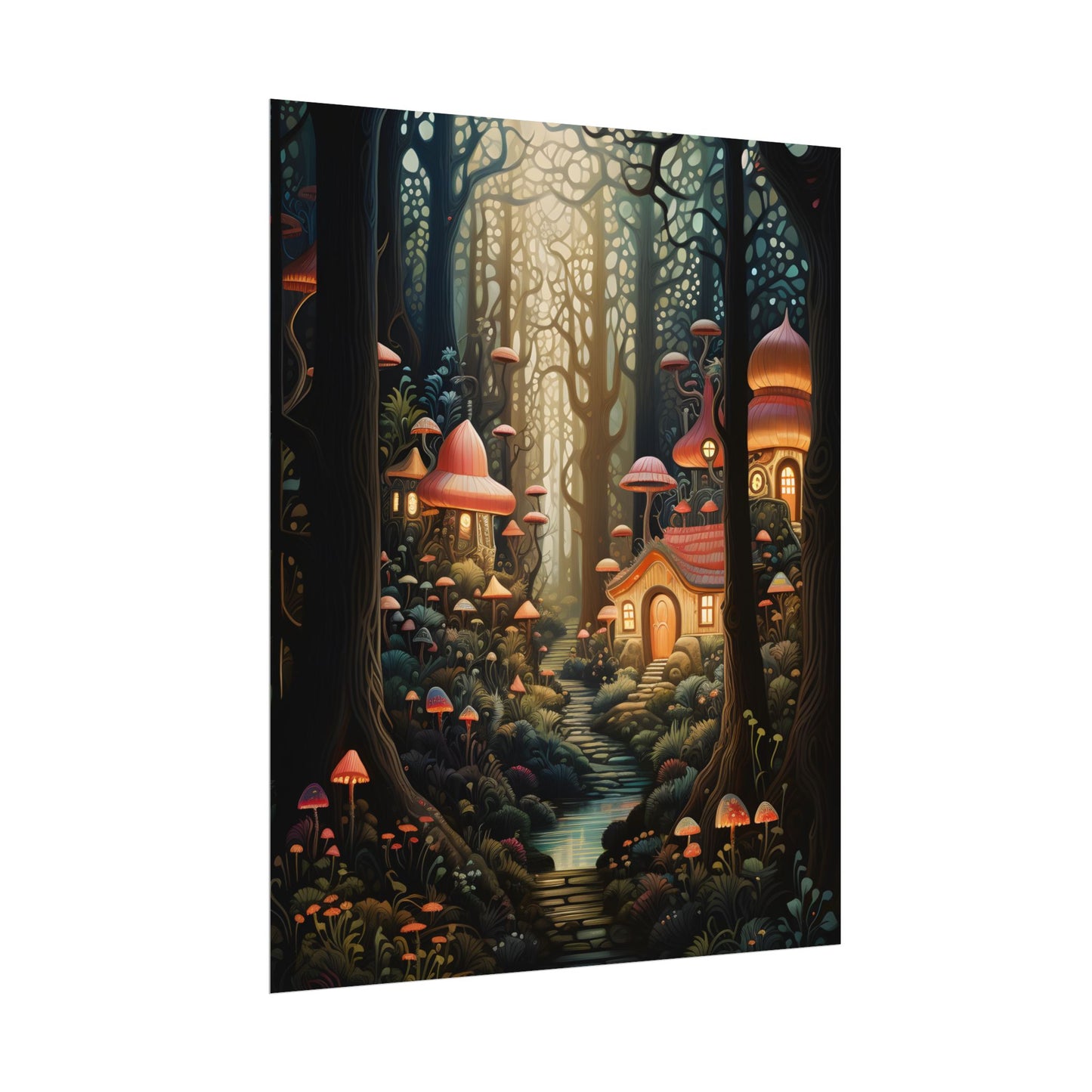 Whimsical Enchanted Forest: Illustrative Artwork - Poster