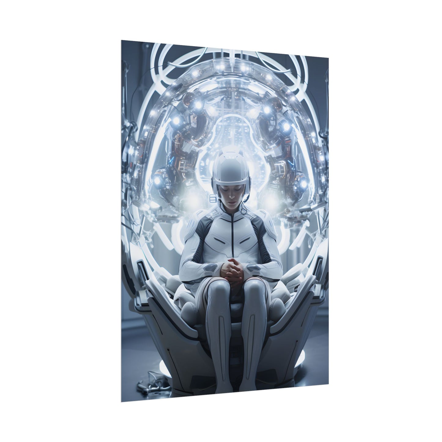 Elderly Man in a Complex Web: Medical Experiment Artwork - Poster
