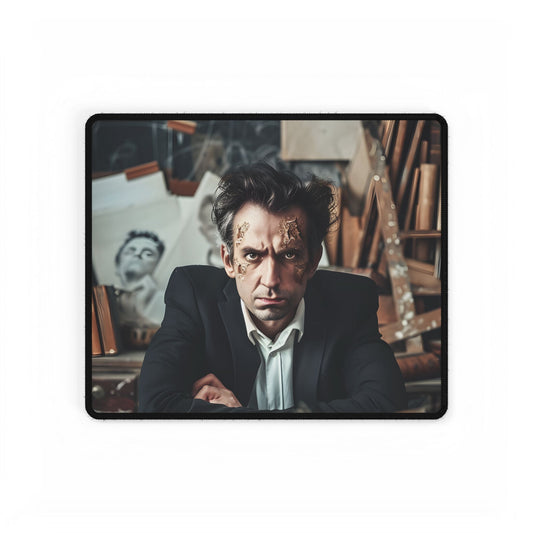 Intimate Self-Reflection: A Man's Portrait - Desk Mat
