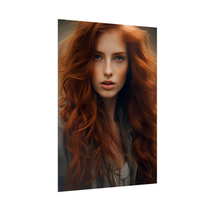 Gorgeous Redhead Woman: Natural Beauty Artwork - Poster