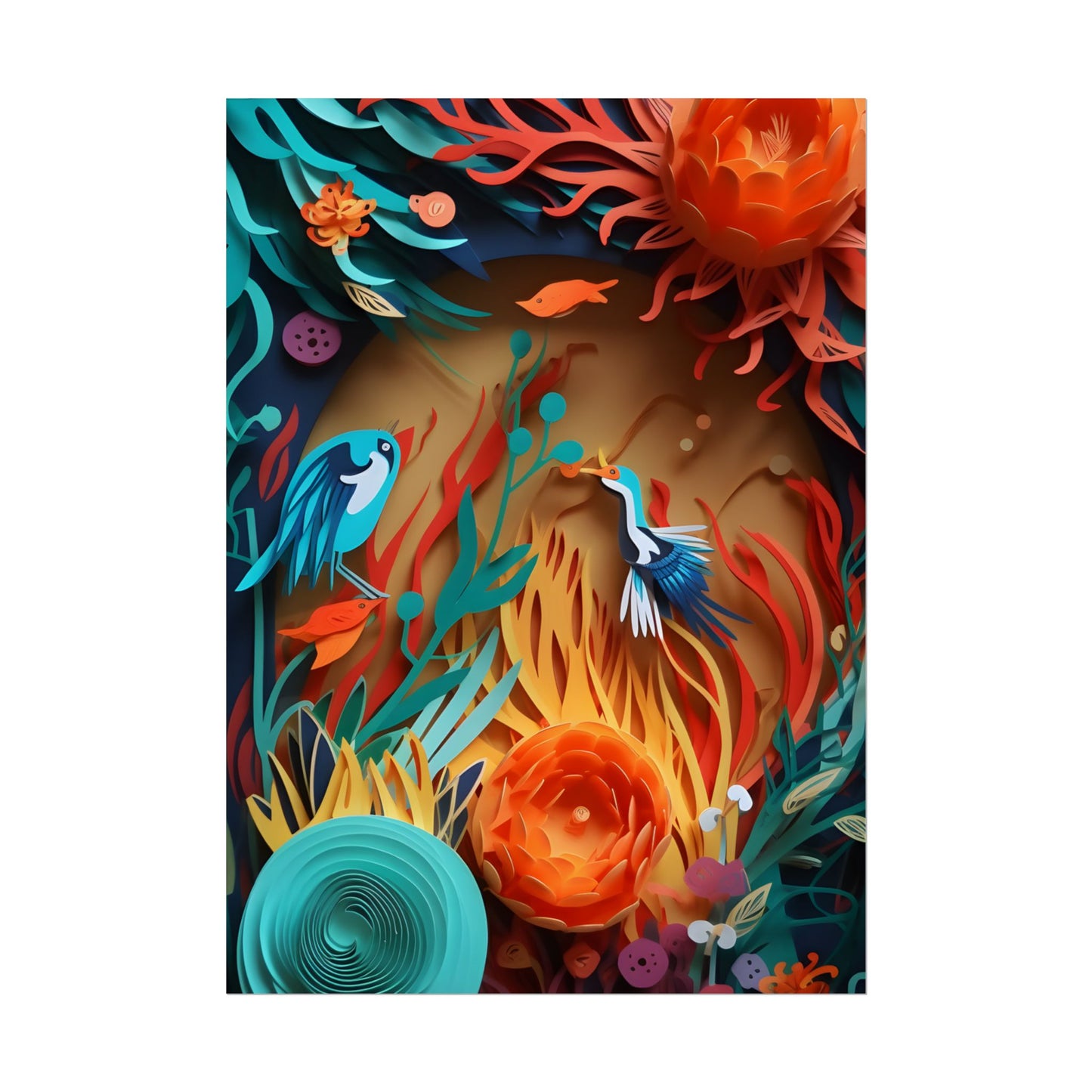 Eye-Catching Paper Quilling Indian Landscape Artwork - Poster